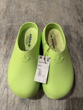 adidas Kids Neon Green Slip-On Clog